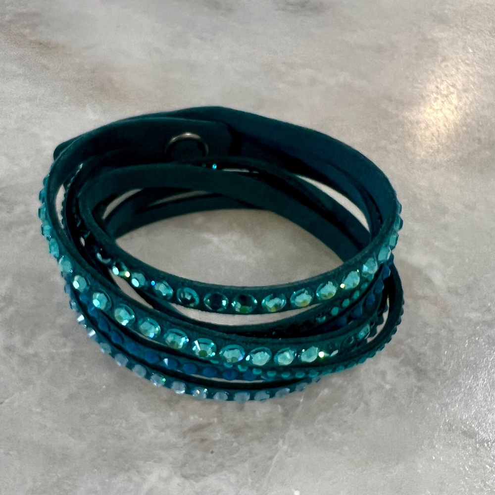 Teal Crystal Wrap Bracelet
